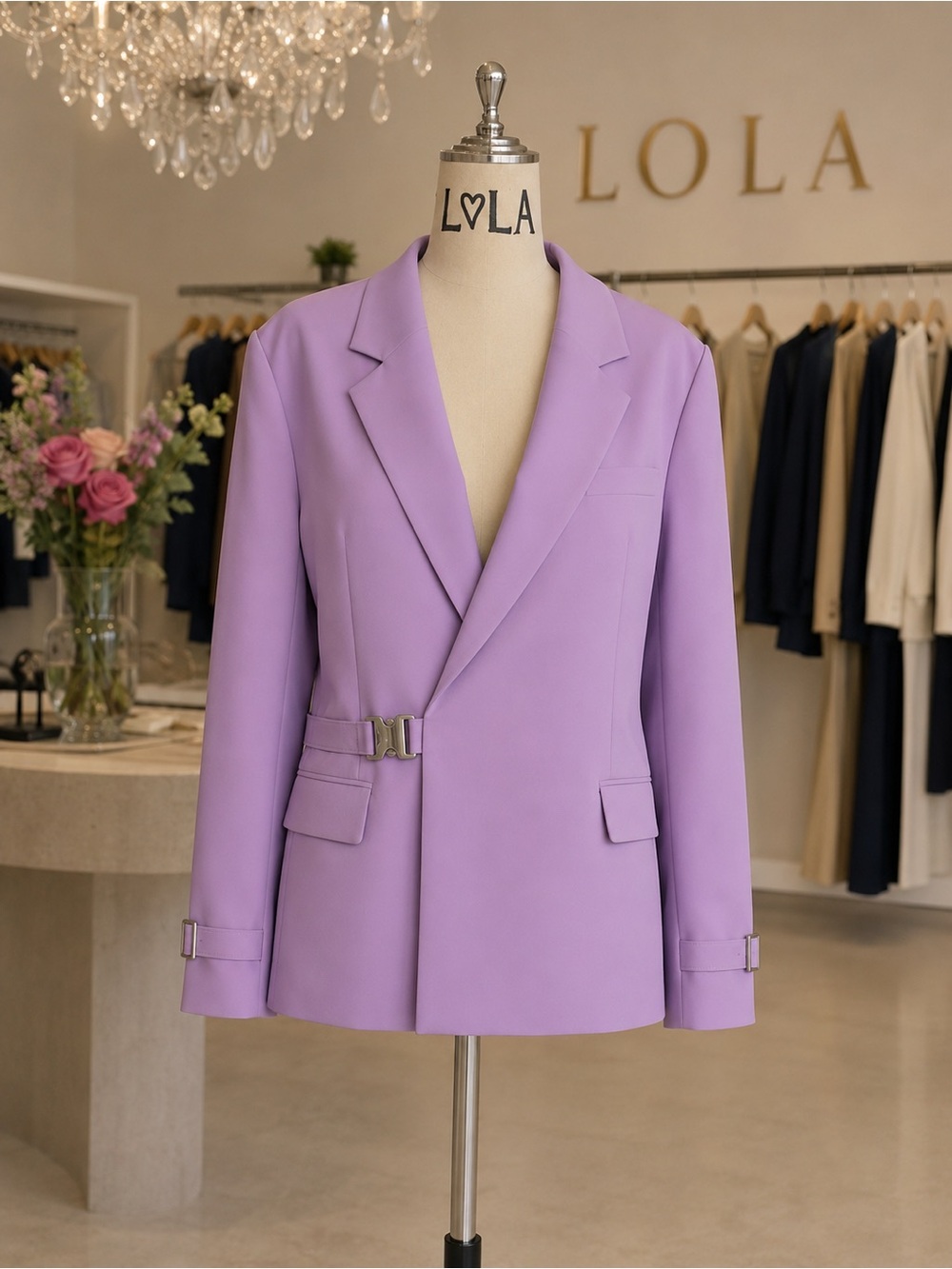 Lavender narrow Leg Suit Pants - Picture 2 of 3